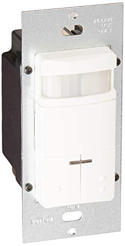 Leviton Dual-Relay, Decora Passive Infrared Wall Switch Occupancy Sensor, 180 Degree, 2100 sq. ft. Coverage, ODS0D-IDW, White - color: White