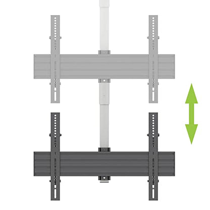 Kanto CM600W Telescoping Ceiling TV Mount for 37 to 70-inch TVs | Hanging TV Bracket with 23" of Height Adjustment | Tilt & Swivel Design | 360° Rotation | Hidden Cable Management | White - style: Indoor - For 37" to 70" TVs - White