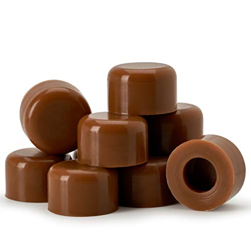 Premium Rubber Door Stop Stud Replacement Tips – Doorstopper Bumpers, Springe Hinge End Caps for Wall & Floor Protection – Universal Size (Brown) - color: Brown