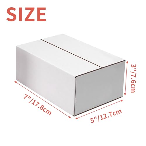 25-Pack Shipping Boxes 7x5x3 Inches, White - color: White, size: 7x5x3-25-Pack