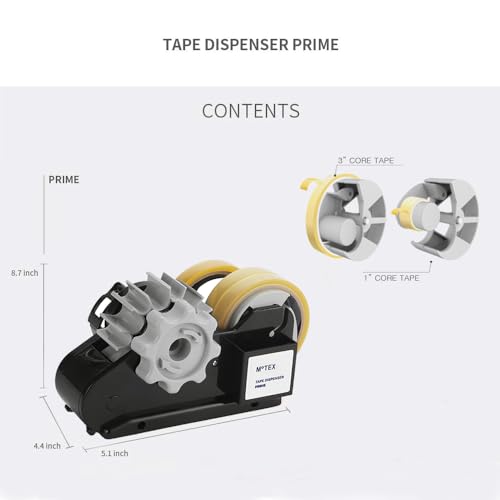 MoTEX Prime Heat Tape Dispenser - 1' & 3' Core, Semi-Automatic, Plastic & Resin, Heat Transfer Tape Dispenser, MX-PRIME - color: Black Without Tapes