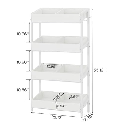 Tribesigns 4-Tier Retail Display Rack Stand, Wooden Snack Candy Rack, Wood Chips Shelf, Chips Rack Display, Heavy-Duty Wood Metal Concession Stands,Storage Shelf Organizer for Potato Chip (2, White) - color: White