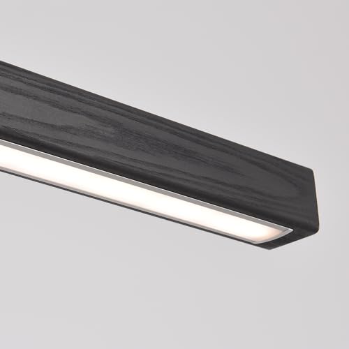 YISDESIGN 71" Black Linear Pendant Light Wooden Led Linear Pendant Light Fixtures Ceiling Hanging Dimmable Pendant Lights for Dining Room Kitchen Island Pool Table Lights Black Wood Finish - color: Black, size: 71in