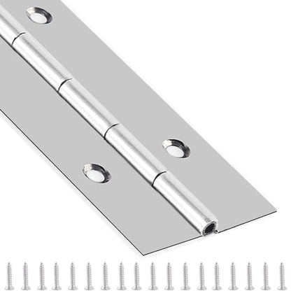 Piano Hinge 48 Inch x 3 Inch Heavy Duty Stainless Steel Piano Hinge - color: Silver, size: 48" Long x 3" Overall Width