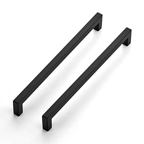 Ravinte Matte Black Cabinet Handles Square Pulls 10 Inch 10 Pack - size: 10-1/2 Inch (10 Inch Hole Center)