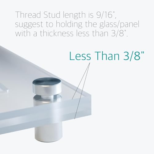 Lantee 12 Pcs Stainless Steel Standoff Screws, 12 x 50mm (1/2" x 2") Sign Mounting Spacers for Acrylic, Glass and Wall Displays - color: Silver, size: 1/2" x 2" / 12 x 50mm