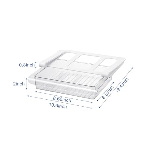 Fridge Drawer Organizer, 2" Height x 8.66" Width, Shallow - size: 2" Height x 8.66" Width