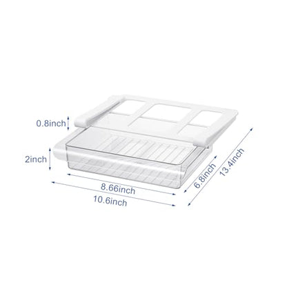 Fridge Drawer Organizer, 2" Height x 8.66" Width, Shallow - size: 2" Height x 8.66" Width