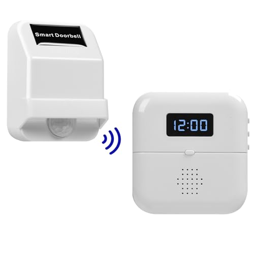 Wireless Motion Sensor Door Chime, Motion Detector Alarm Chimes, Entry Doorbell Indoor Motion Detector Buzzer Monitor for Home, Business, Store, Office (White0101) - color: White0101