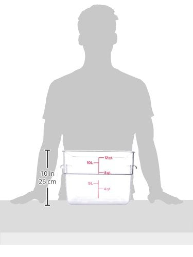 Cambro Food Storage Container - Classic Series Square - 12 QT (Quart) - Commercial Grade for Food Prep (Clear) - size: 12 QT