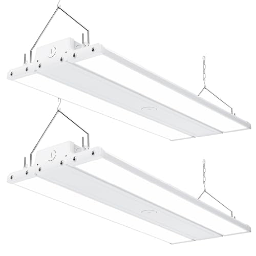 Sunco 2 Pack LED 2 Foot Linear High Bay Warehouse Lights, 110W, Dimmable