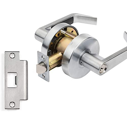 Dynasty Augusta Storeroom Lever Lockset, ADA, Grade 2, Satin Chrome - color: Satin Chrome, style: Storeroom
