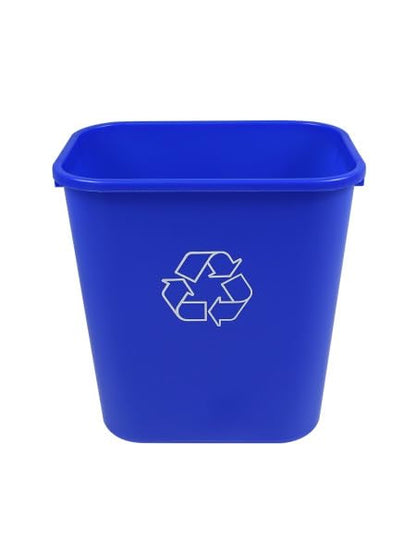 7 Gallon Blue Recycling Wastebasket Bin Plastic Trash Can | 4 PACK - size: 7 Gallon