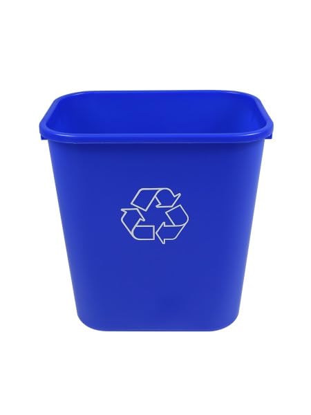 7 Gallon Blue Recycling Wastebasket Bin Plastic Trash Can | 5 PACK - size: 7 Gallon
