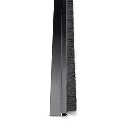 uxcell Door Bottom Sweep H-Shape Aluminum Alloy Base with 0.4-inch Black Nylon Brush 39-inch x 1.2-inch - color: Black, size: 39.37" x 0.4"