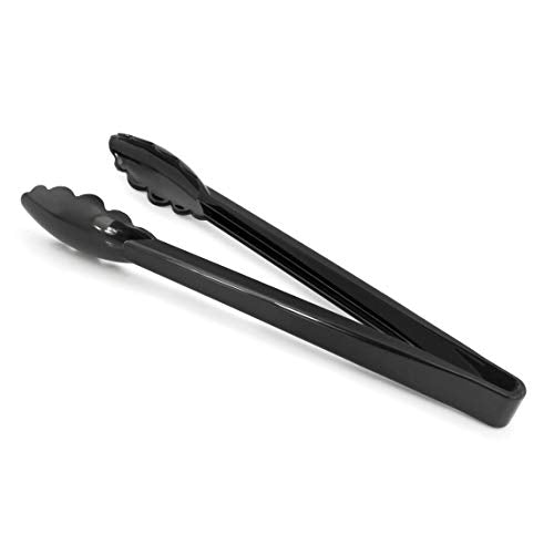 New Star Foodservice 35513 Utility Tong, High Heat Plastic, Scalloped, 12 inch, Set of 12, Black - color: Black (Set of 12)