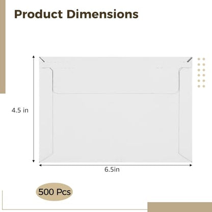 500 PCS 6.5 x 4.5 Inch Self Seal Rigid Mailers, White Rigid Photo Mailers, Rigid Mailer Self Seal Cardboard Envelopes for Photos, Document, CD, Coins, Stamps (500) - color: 500