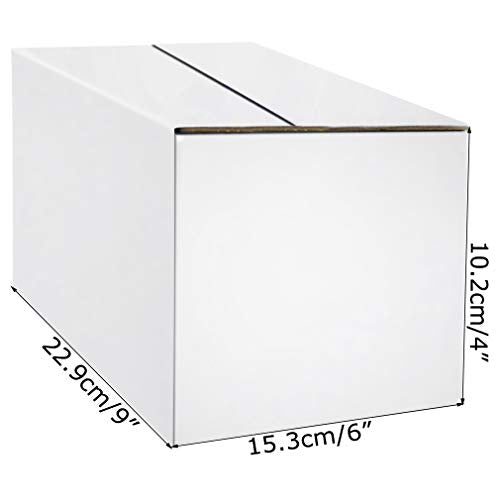 Calenzana 9x6x4 Shipping Boxes Set of 25, White Corrugated Cardboard Box for Packing Mailing Small Business - size: 9x6x4, style: 25 Pack