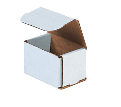 Secure Seal Shipping Boxes - 3x2x2" Mailers - White Foldable Corrugated Cardboard Packaging for Mailing, Moving, Storage, and Organizing - Strong Lightweight Foldable (Bulk 100 Pack) - size: 3x2x2 Pack of 100
