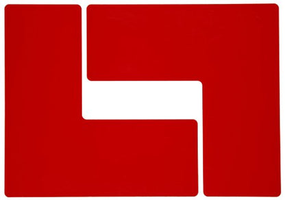Brady 104430 ToughStripe Nonabrasive L Shape Floor Marking Tape, 5" Length, 2" Width, Red (Pack of 20 per Roll) - color: Red