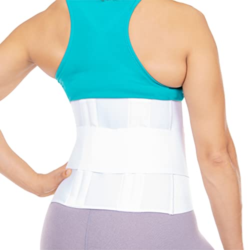 BraceAbility Low Back Compression Brace - Wraparound Lumbar Support Belt for Herniated or Bulging Discs, Pinched Nerve Pain Relief, Degenerative Disc Disease and Hip Strains for Men and Women (L) - size: L