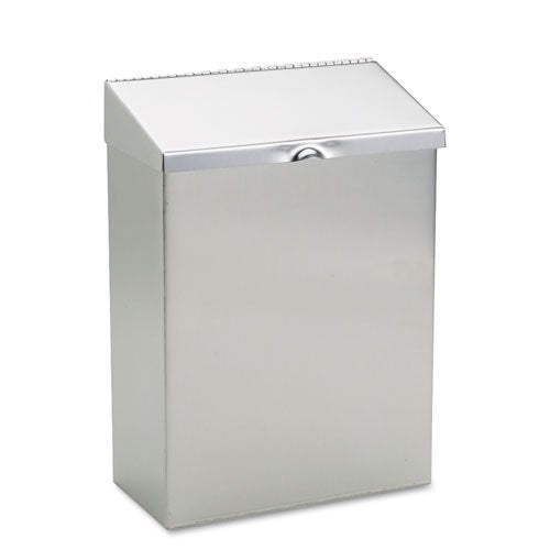 Wall Mount Convertible Sanitary Napkin Receptacle, 8 x 4 x 11, Stainless Steel, Sold as 1 Each