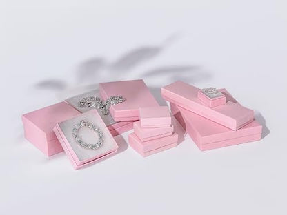 TheDisplayGuys 25 Cardboard Gift Jewelry Boxes w/Paddings #34-3.9x3.9x2 - color: Baby Pink