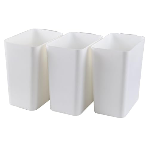 Zopnny 3-Pack 4.5 Gallon Slim Plastic Trash Can, Trash Waste Grabage Can - color: White