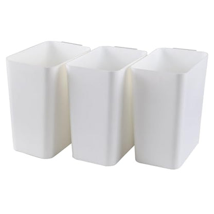 Zopnny 3-Pack 4.5 Gallon Slim Plastic Trash Can, Trash Waste Grabage Can - color: White