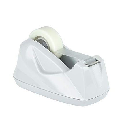 Acrimet Desktop Tape Dispenser, Premium, Non-Skid Base, Plastic, White - color: White
