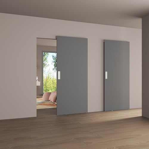 JUBEST 30"x84" Flush Concealed Barn Door with Soft Close Hardware Kit - size: 30"x84"