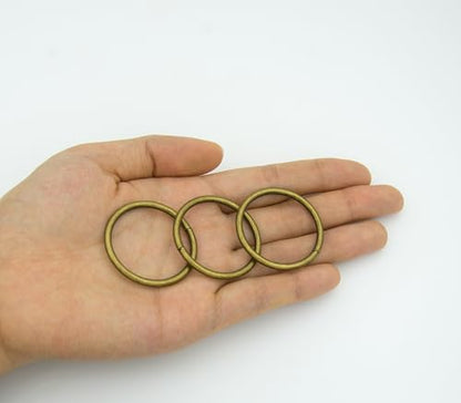 40pcs 4 Sizes O Rings Welded Strong Metal Heavy Duty Round Ring for Pet Collars Buckle Belts Strap Webbing Sewing - color: 5/4"(32mm) Bronze 10pcs