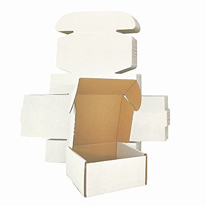 50 pack Small Shipping Box,4x4x2'',Corrugated Mailer,Cardboard Box, White - size: 4x4x2"