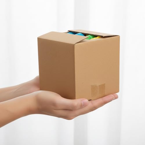 Peohud 5x5x5 Inches Shipping Boxes, 30 Pack Corrugated Cardboard Box, Small Cube Mailing Boxes for Packing, Moving, Shipping, Storage, Small Business