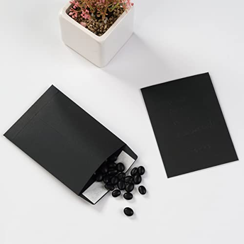 100 Pack Seed Envelopes Self-Adhesive, 3 1/4 x 4 1/2 inches, Black - color: Black