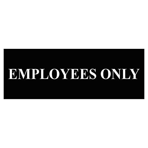 All Quality Basic Employees Only Wall or Door Sign - Easy Installation | Staff Only Signage‌ - Black - Small (2 Pack) - color: Black, size: 2 x 6" - Small (2 Pack)
