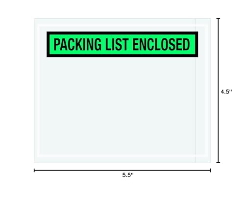 Tape Logic TLPL455 "Packing List Enclosed" Envelopes, Panel Face, 4 1/2" x 5 1/2", Green (Pack of 1000)