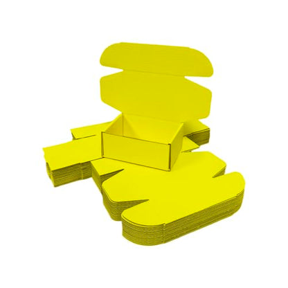50 Pack 4.3x3.1x2 in Lemon Yellow Mini Shipping Boxes - color: Lemon Yellow, size: 4.3x3.1x2 in