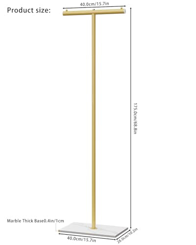 OUTBROS Freestanding Coat Rack, 68.9" High Small Clothes Rack, Gold - color: Gold