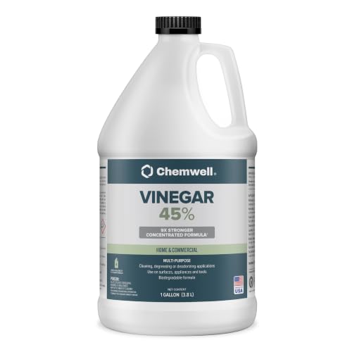 Chemwell 45% Vinegar (1 Gallon) - General Purpose All-Natural Multi-Surface Cleaner for Home, Patio & Commercial - High Performance, Powerful Concentrated Acetic Acid - Made in USA - color: 45% - 1 Gallon