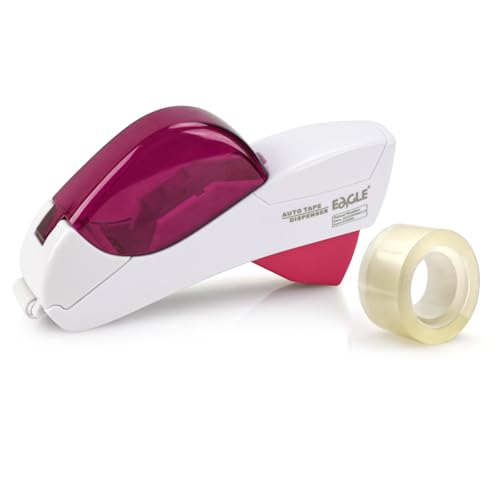 Automatic Tape Dispenser for Wrapping Gifts, Handheld Packaging Tape Dispenser Gun with Cutter, Dispensers for Adhesive Tapes-White - color: White