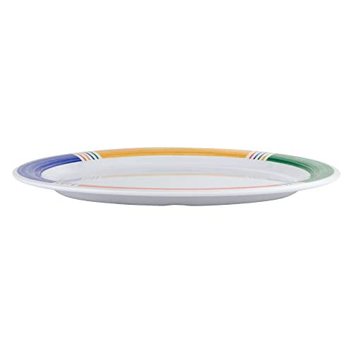 G.E.T. OP-120-AV Melamine Oval Serving Platter / Dinner Plate, 12" x 9", Diamond Barcelona (Set of 12) - color: Diamond Barcelona, size: 12" x 9"