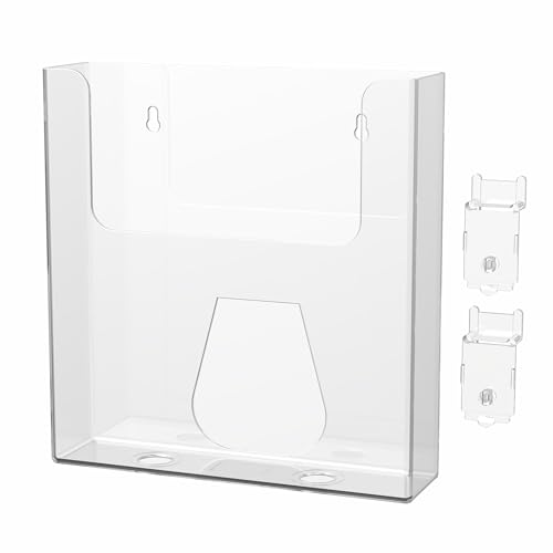 Marketing Holders 6 Pack Slatwall Document Holder 8.5" x 11" Clear Acrylic Take One Slat Wall Mount Magazine Booklet Display Advertisement Literature Rack for Professional Offices Realtor or Events