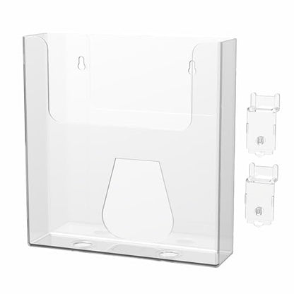Marketing Holders 6 Pack Slatwall Document Holder 8.5" x 11" Clear Acrylic Take One Slat Wall Mount Magazine Booklet Display Advertisement Literature Rack for Professional Offices Realtor or Events