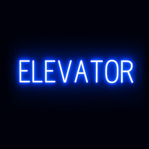 SpellBrite LED Neon ELEVATOR Sign for Business - Blue, 31" x 6" - color: Blue, size: ELEVATOR (31"x6.3")