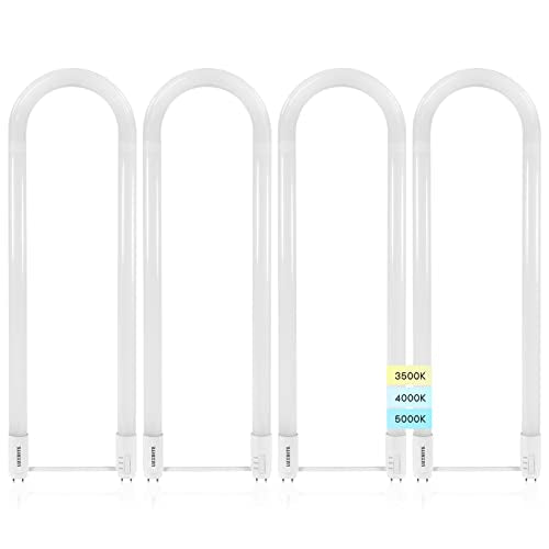 LUXRITE U Bend LED Tube Light, T8 T12, 17.5W (32W Equivalent), 3CCT, 4 Pack - color: 3cct (3500k/4000k/5000k), size: 4 Count (Pack of 1)