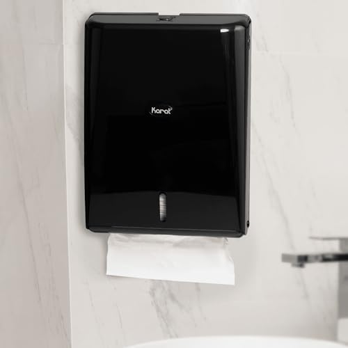 Karat Black Wall-Mount Multifold Paper Towel Dispenser, 1 Unit