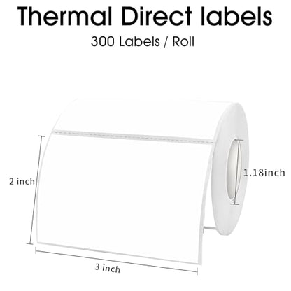 2×3 Inch White Thermal Labels Stickers, Direct Thermal Label, Waterproof Direct Thermals Stickers Perforated Lines- 300 Sheets/Rolls - color: White-1, size: 2*3 inch/1 roll