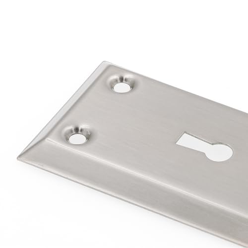 Prime-Line E 28335 Mortise Keyed Lock Set with Glass Knob, Single Pack - color: Satin Nickel
