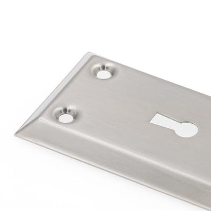 Prime-Line E 28335 Mortise Keyed Lock Set with Glass Knob, Single Pack - color: Satin Nickel